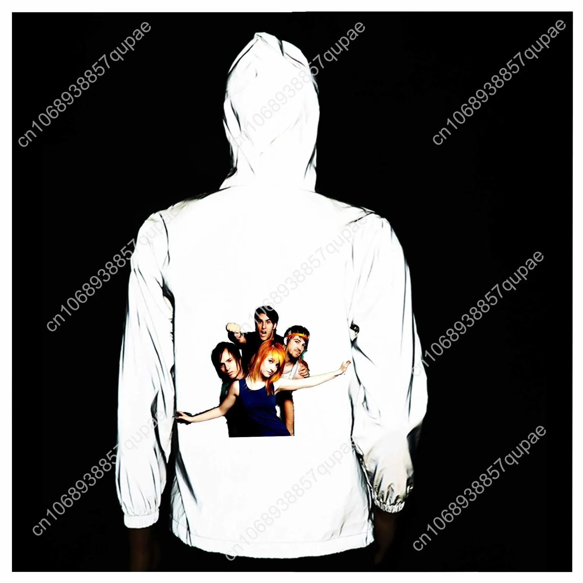 Paramore Reflective Jacket Pop Music Rock Band Men Women Coat Hooded Windbreaker Runing Pocket Jackets Cycling Customized Hoodie