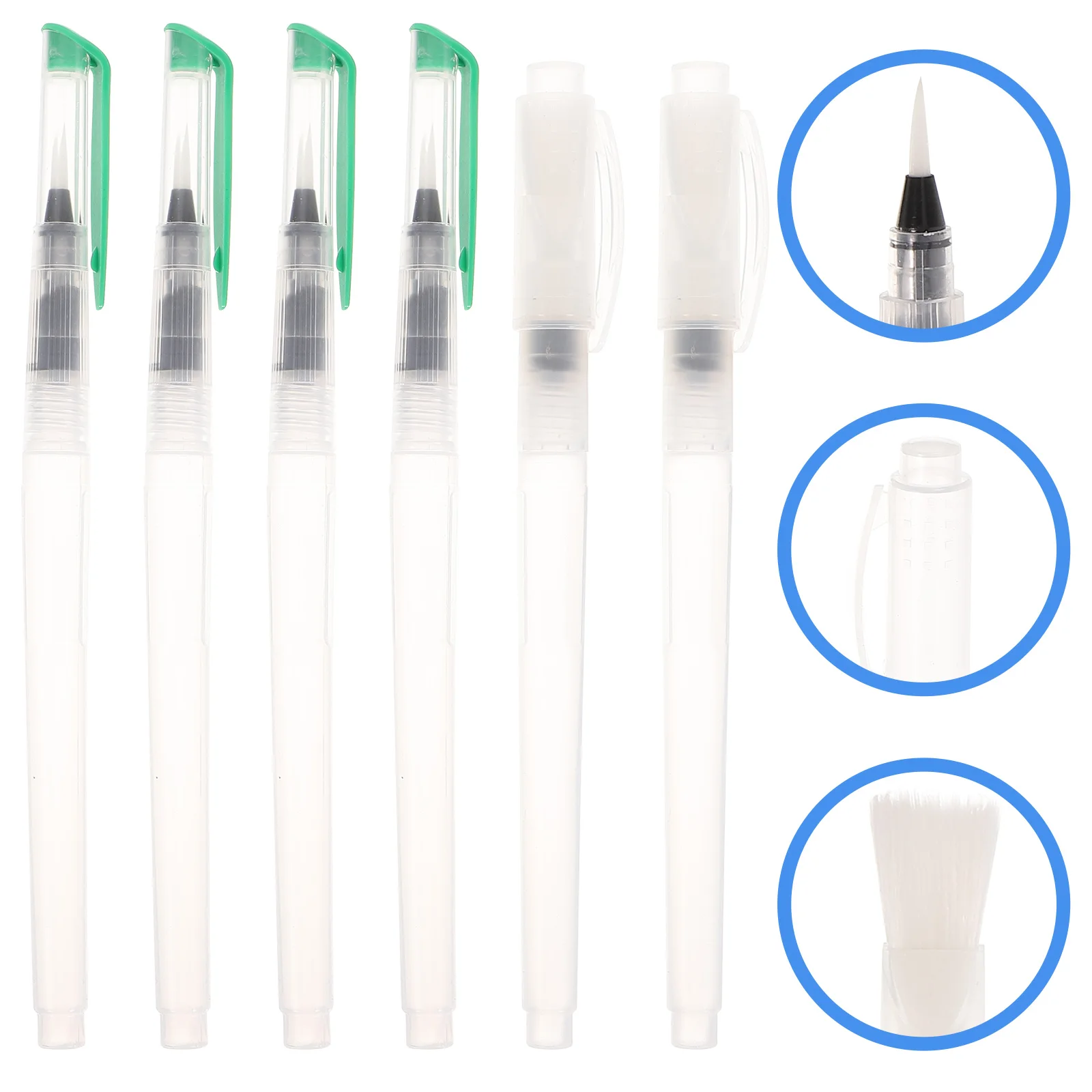 6pcs Watercolor Paint Pens Kids Tools Coloring Arts Ink Portable Refillable Student Paintbrushes Practical Brushes