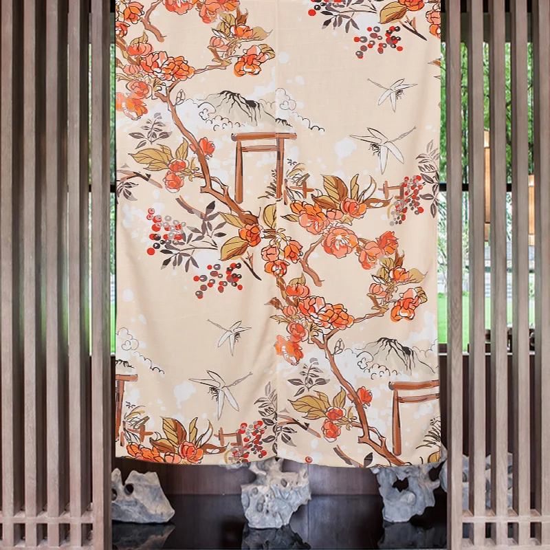 Japanese Noren Door Curtain for Kitchen Sushi Izakaya Home Entrance Feng Shui Hanging Half-Curtain Decorative Room Divider