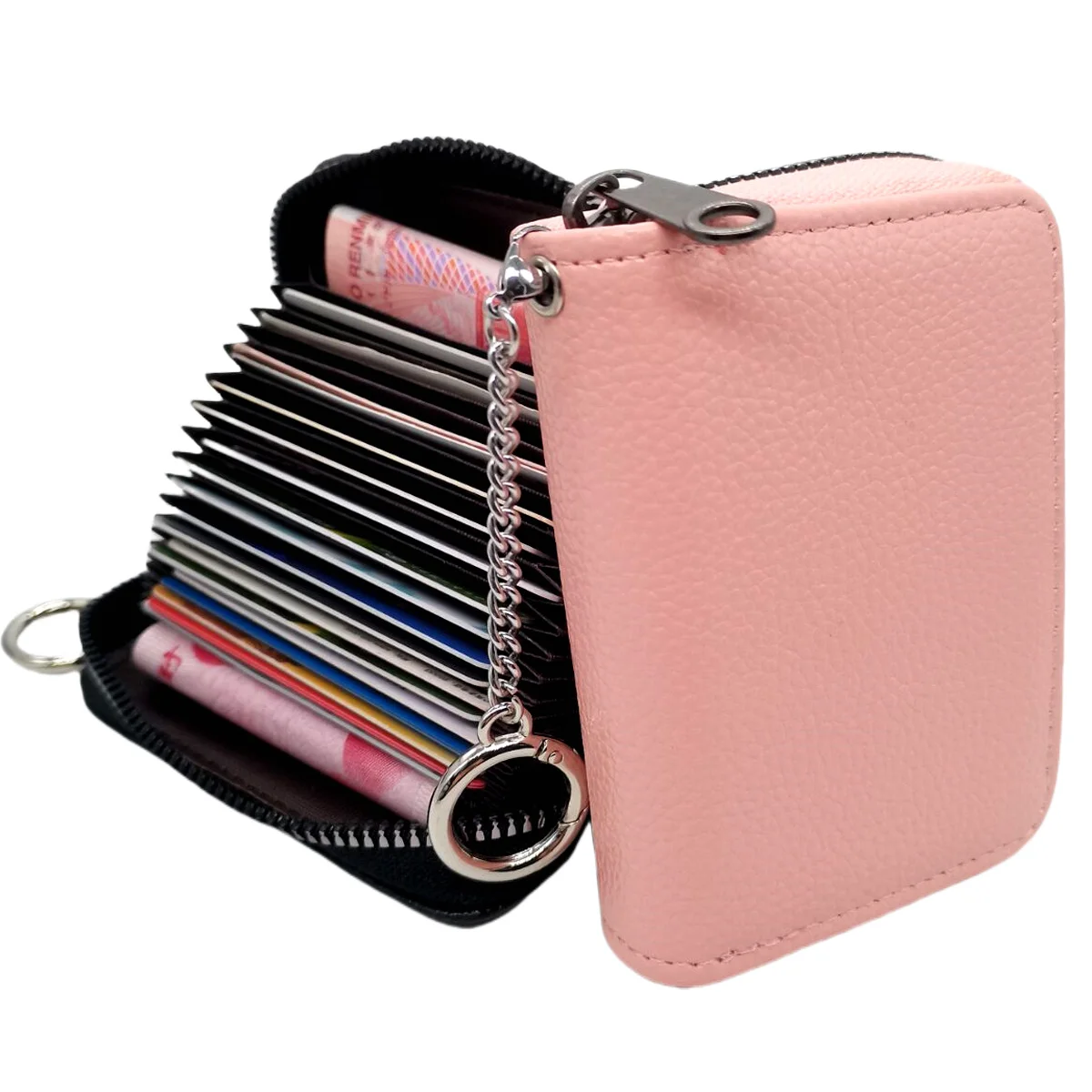 

1Pcs Credit Card Wallet Keychains Zipper Card Cases Key Holder for Women Girl KeyChain Wallet Compact Size