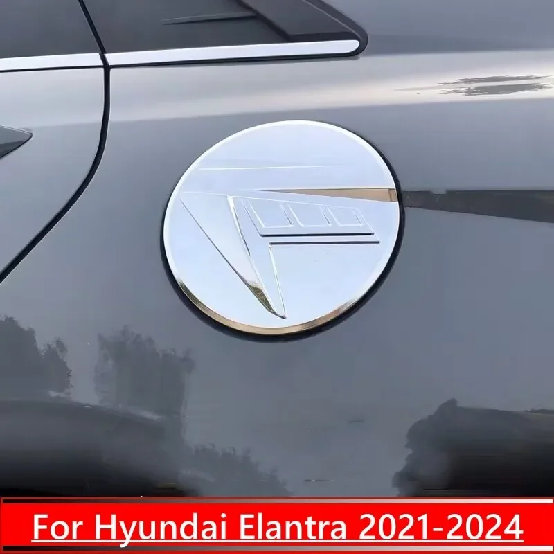 ABS Chrome Car Fuel Gas Tank Cap Cover Trim For Hyundai Elantra 2021-2024