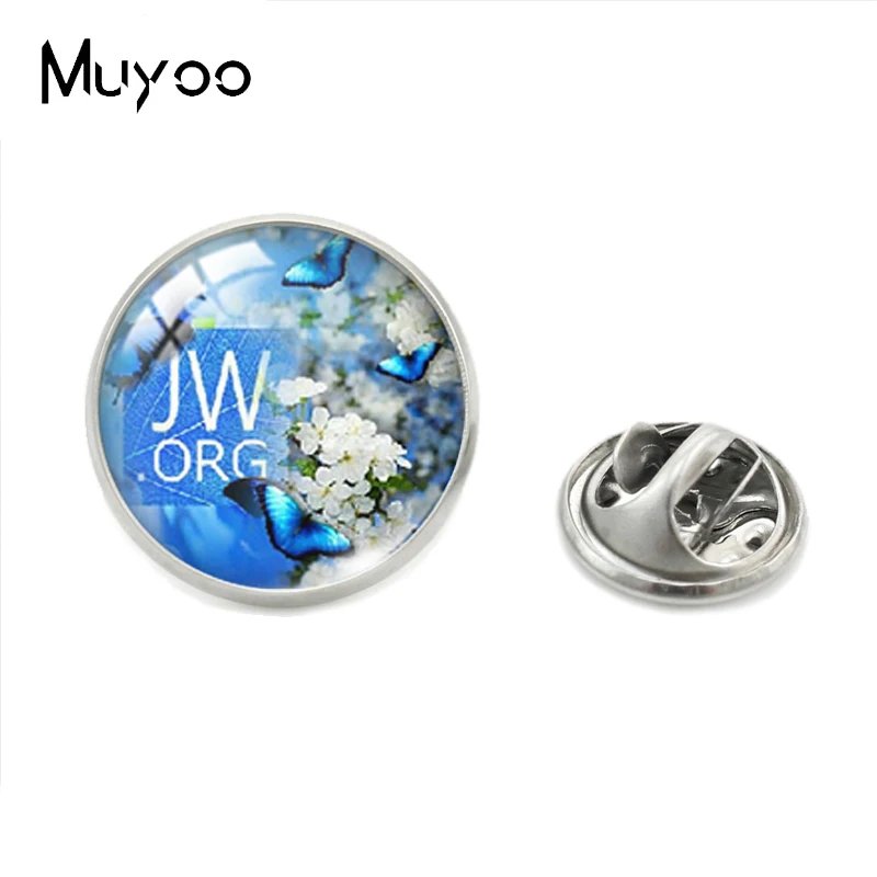 2023 New Animal Fashion JW.ORG Jehovah's Witnesses Glass Dome Round Collar Pin Handcraft Jewelry Lapel Pins