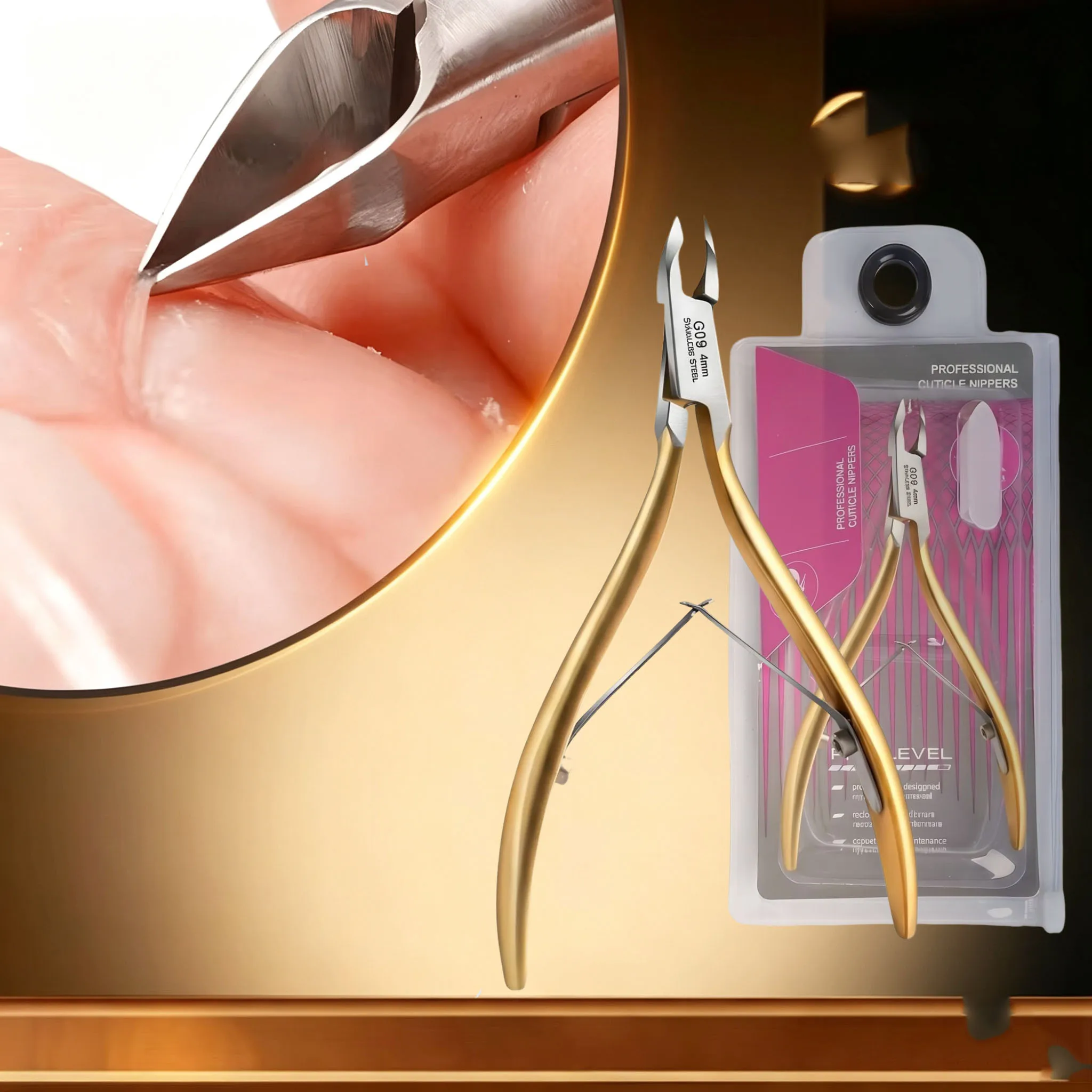 1/2 Stück Professionelle Nagelhautzange, Nagelhautschneider aus Edelstahl, Nagelpflegewerkzeuge – Detail 5