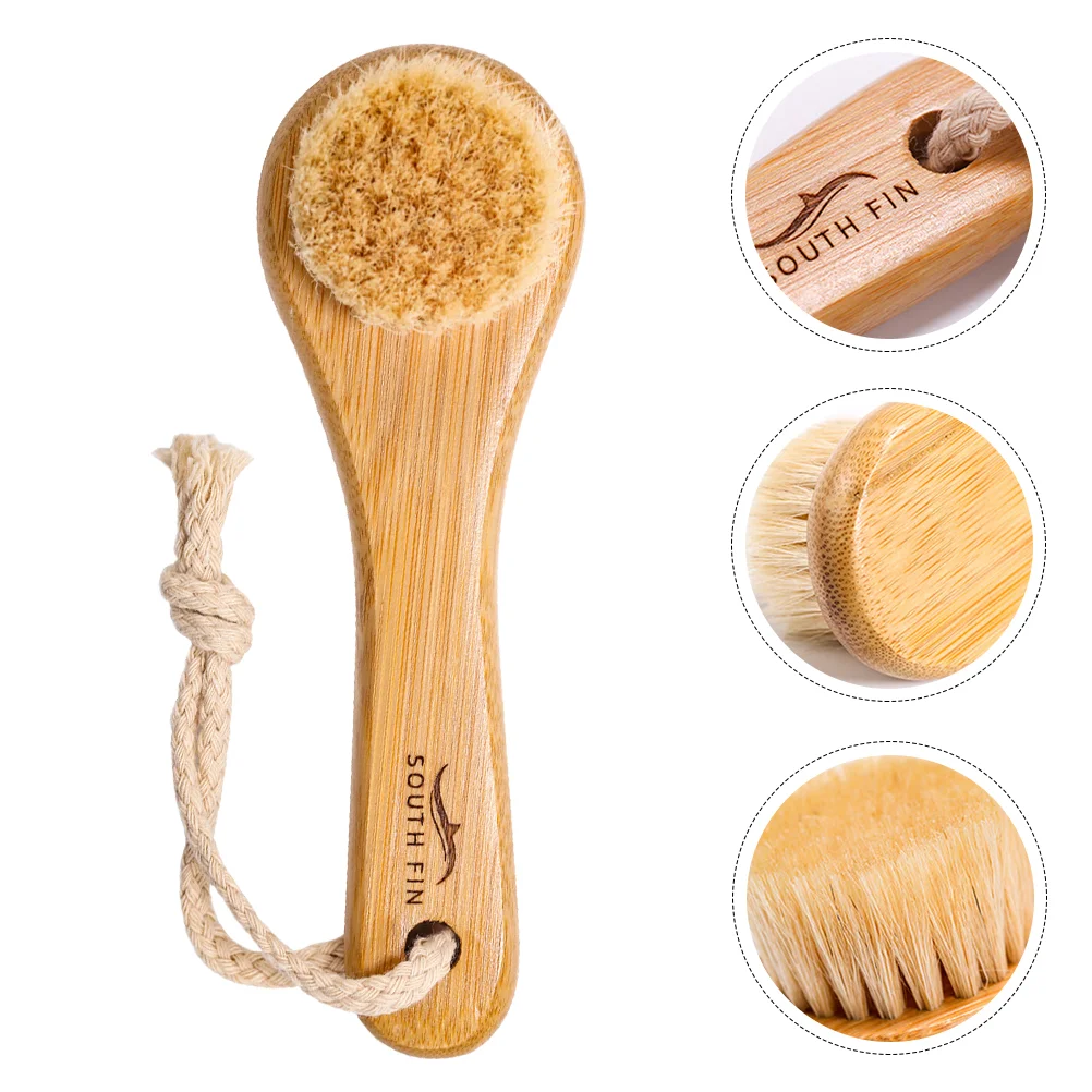 Body Horse Hair Face Brush Scrub Women Wooden Exfoliator Home Facial Miss Cleanser