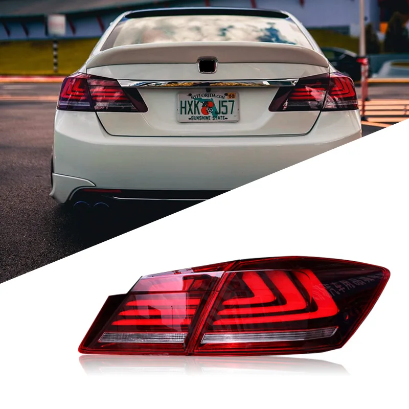 For Honda New Accord tail light LED car lights 2014 2015 2016 2017 2018 Accord LED tail light with streamer turn signal