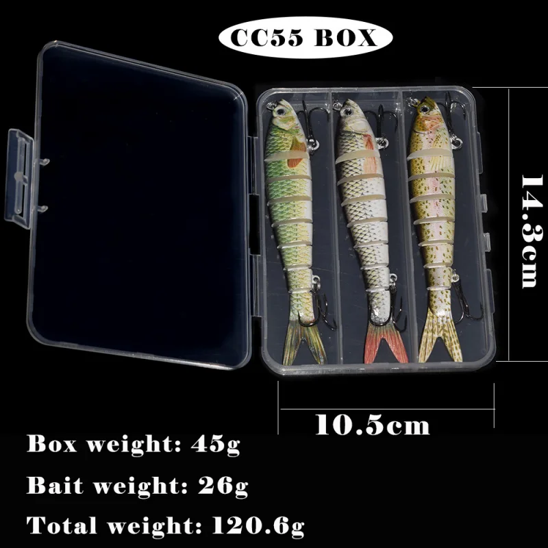 3 terno multi-seção isca de peixe loach isca simulação multi-seção isca artificial encaixotado multi-seção loach biônico topmouth culto