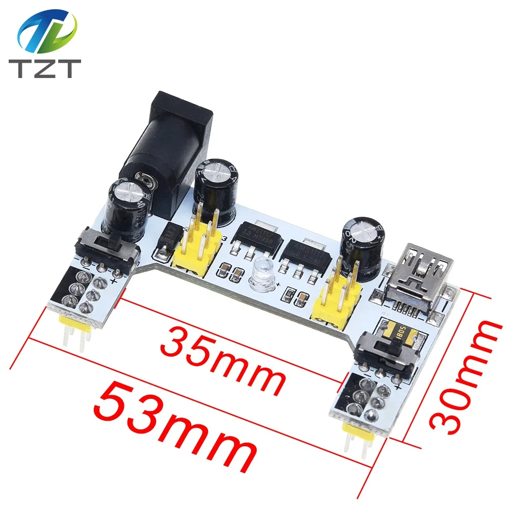 TZT MB102 Breadboard Power Module+MB-102 830 Points Solderless Prototype Bread Board kit +65 Flexible Jumper Wires image 2