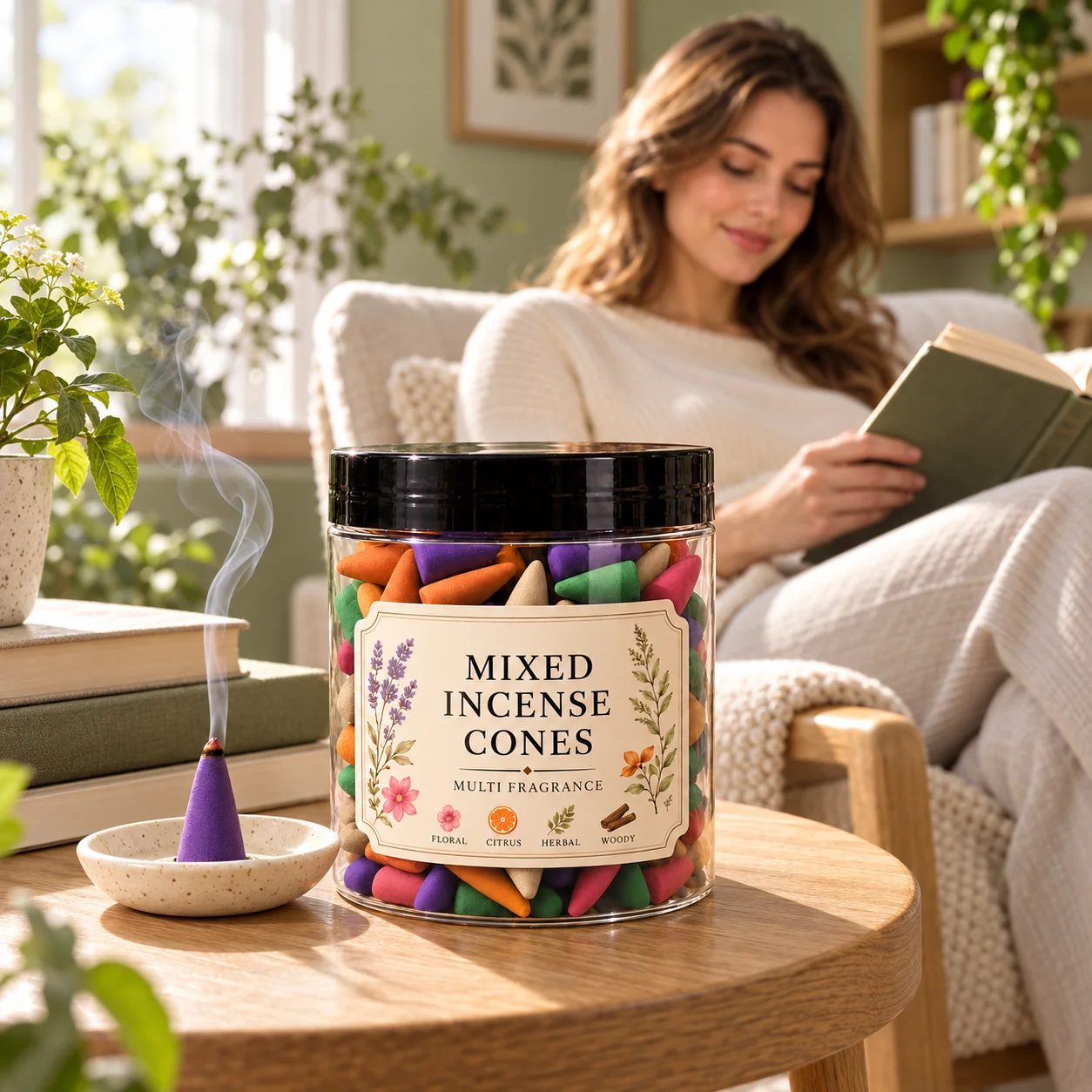 Mixed Scented Cones with Various Fragrances (Lavender, Jasmine, Rose, Vanilla, Lemongrass, Orange), Suitable for Home Decoration, Meditation, Yoga, Living Room and Bedroom Decor. Colorful Cones with Long-Lasting Fragrance and Slow-Burning Properties, Multi-Flavor Random Combinations, Perfect for Various Holiday Gifts