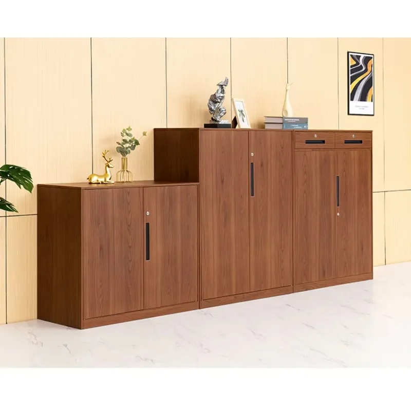 HYS steel wood grain file cabinet, office metal dressing cabinet, document cabinet, low cabinet storage