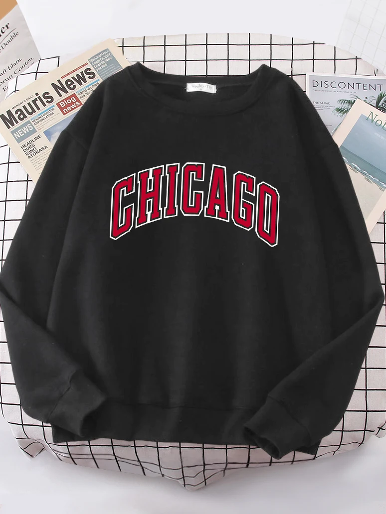 American City Chicago Hoodies Women simple S-XXL Hoodie Loose Street High Quality Sweatshirt hip hop Casual Warm Tops Female