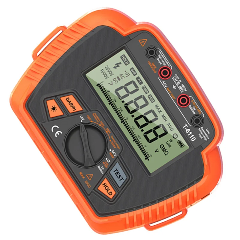 Penguji Resistansi Isolasi LICE Digital 1000V Megohmmeter, Maks 20GΩ, Mengukur Rasio Penyerapan Resistansi Rendah