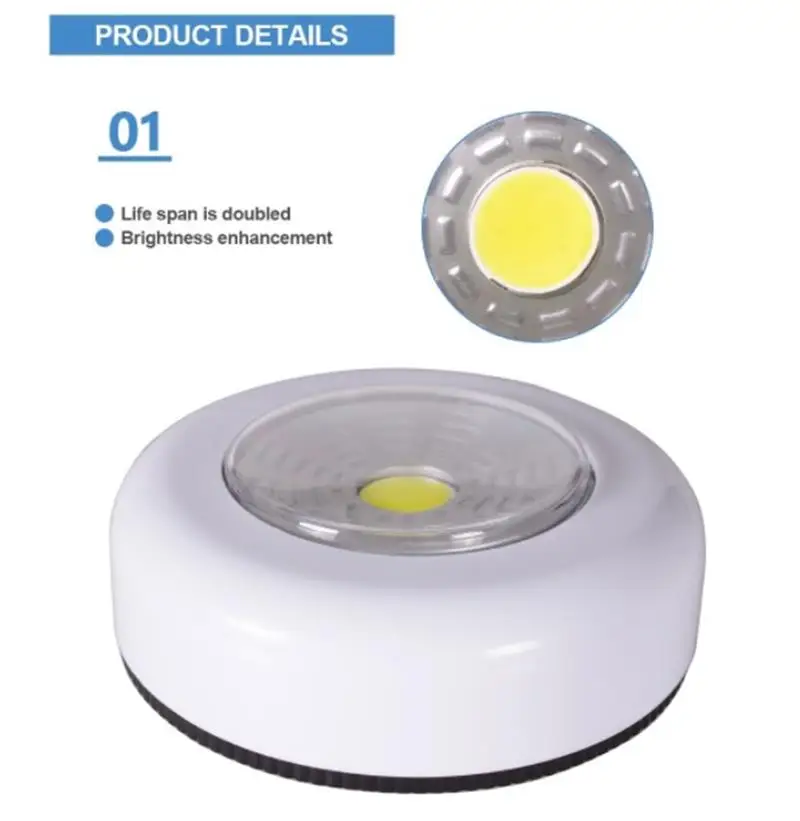 1/3pcs LED Touch Sensor Night Lights alimentazione a batteria applique autoadesive lampada da notte dimmerabile portatile rotonda decorazione della stanza