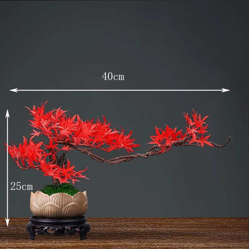 

New 2025 simulated fake tree bonsai home living room, Chinese style sand table, porch landscape decoration, green plant decorati