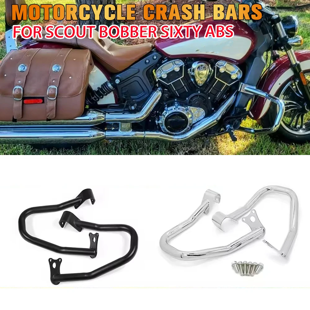 

For Indian Scout 2015-2024 Protector Scout Sixty ABS 2016-2024 Motorcycle Highway Bumper Engine Guard Crash Bars Stunt Cage