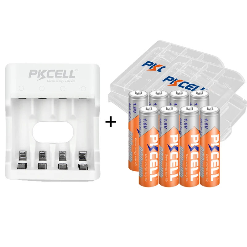 4/8/12PC Ni-Zn AAA Rechargeable Battery 1.6V 900mWh AAA nizn batteries pack with NiZn Charger for NIZN AA/AAA Battery