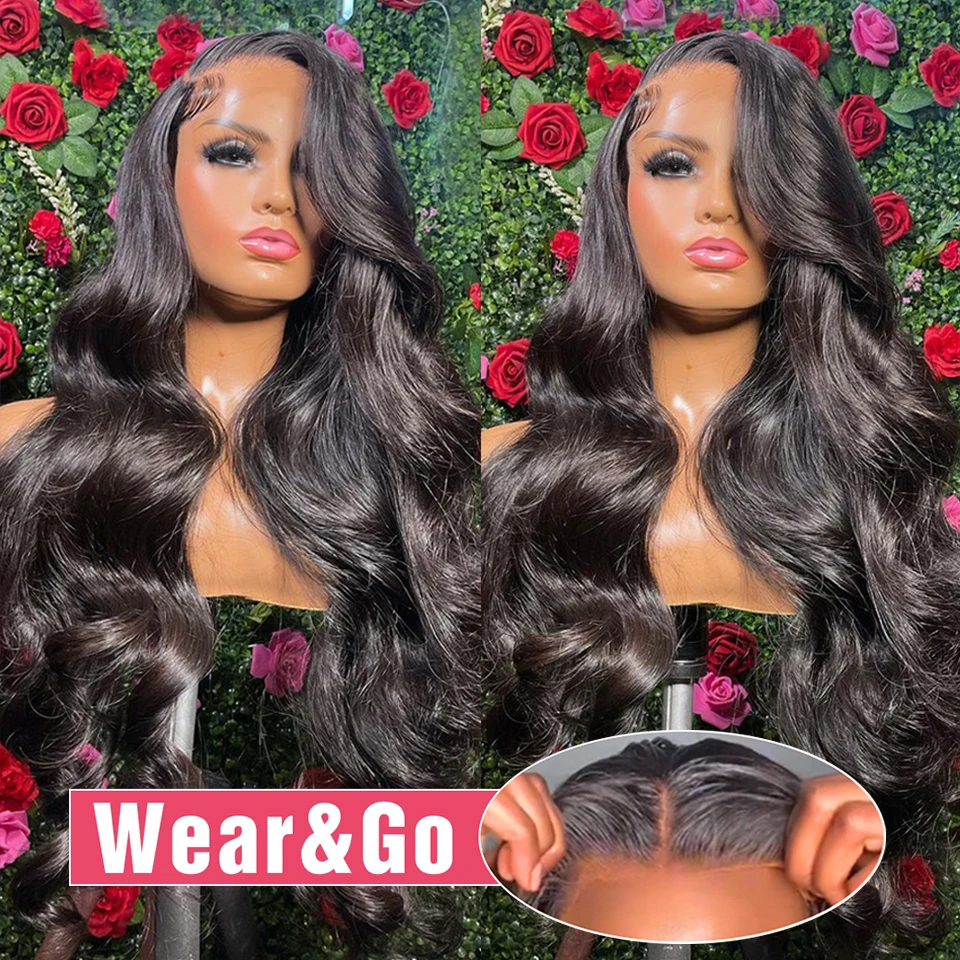 13x6 HD Lace Frontal Glueless Wig Human Hair Ready To Wear And Go Preplucked Body Wave Lace Front Human Hair Wigs For Women 200%