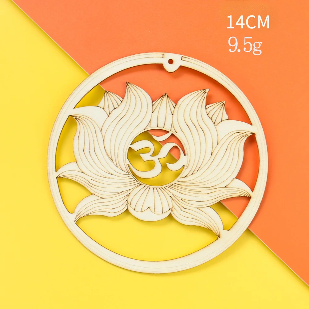 الخشب الطبيعي معلقة Om لوتس زهرة فاطمة اليد عين حورس ميتاترون مكعب نجمة داود خشبية دريانكاتشر قلادة ديكور المنزل