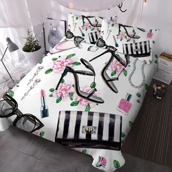 Set di biancheria da letto di Design con decorazione di moda copripiumino decorativo da 3 pezzi con 2 fodere per cuscini per letto di casa di famiglia