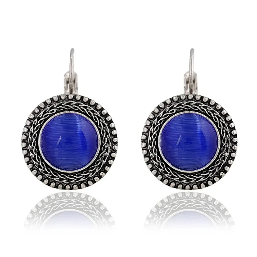 FSUNION 2025 New Bohemian Big Drop Earrings for Women Brinco Carved Vintage Tibetan Silver Color Fashion Jewelry Gifts