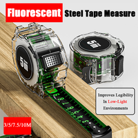 Self Locking Fluorescent Steel Tape Measure High-Precision Laser Inkjet Code Box Ruler Measuring Tool Widened Meter Ruler