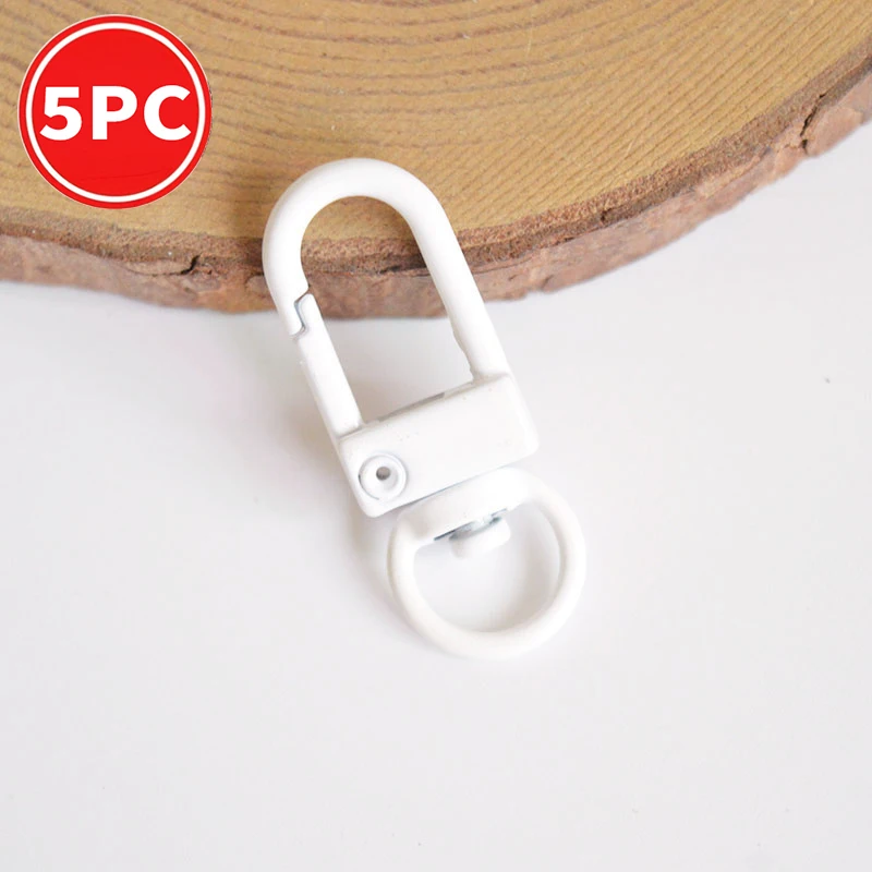 5Pcs Painted U-Shaped Swivel Snap Hooks, DIY Jewelry Accessories, Keychain Clips for Doll Bags, Handmade Crafts