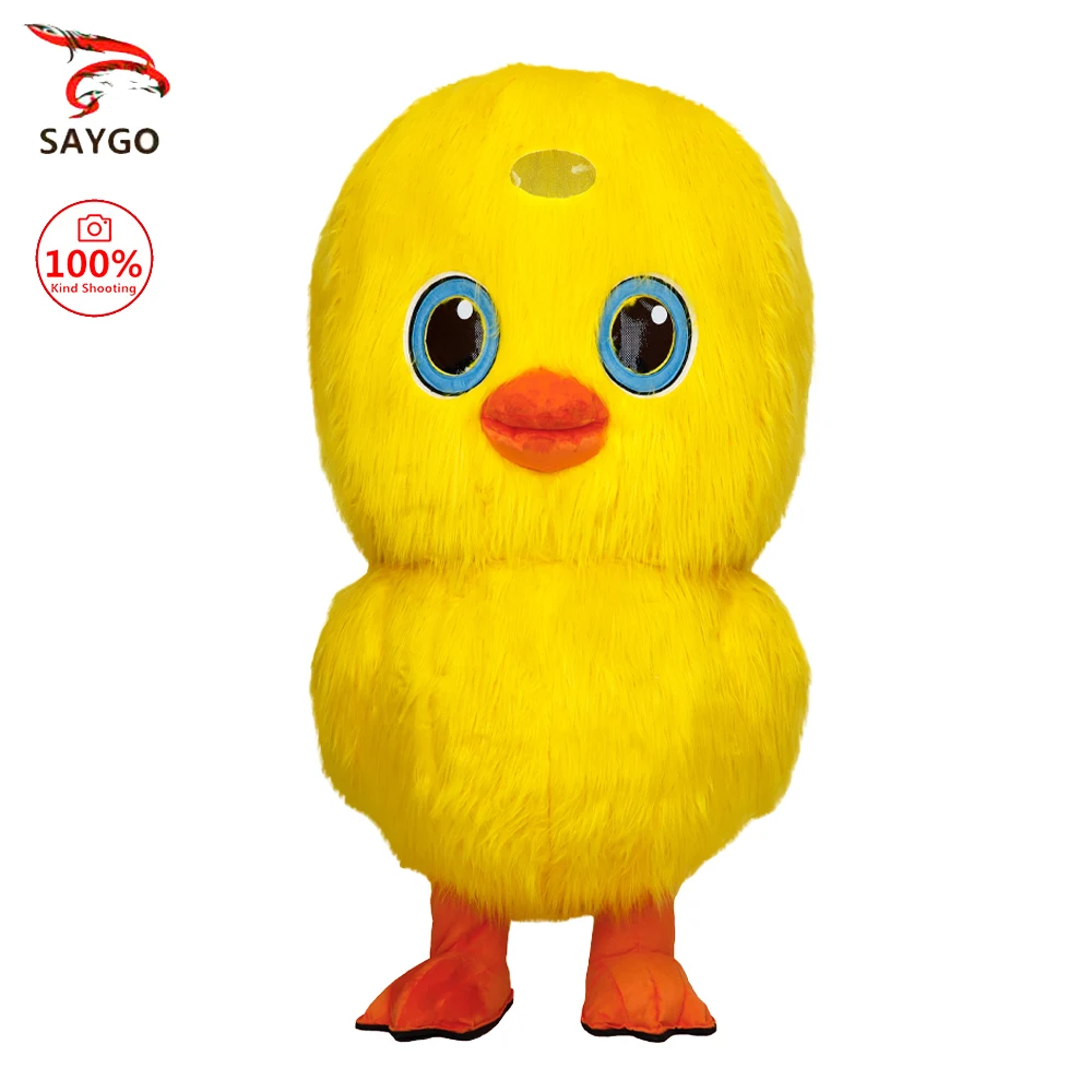 

SAYGO Inflatable Yellow Chicken Costume Mascot Character Cosplay Animal Advertisement Halloween Carnival Costume