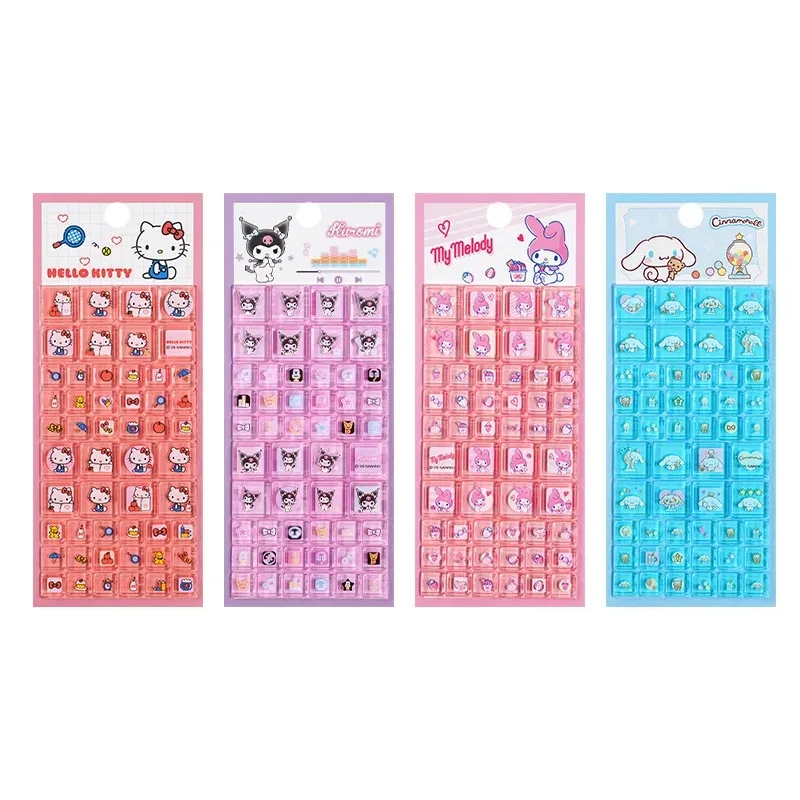 

Hello Kitty 3D Square Stickers - Sanrio Rhinestone Decals for Phone Laptop Luggage Perfect DIY Decor & Kids Gifts