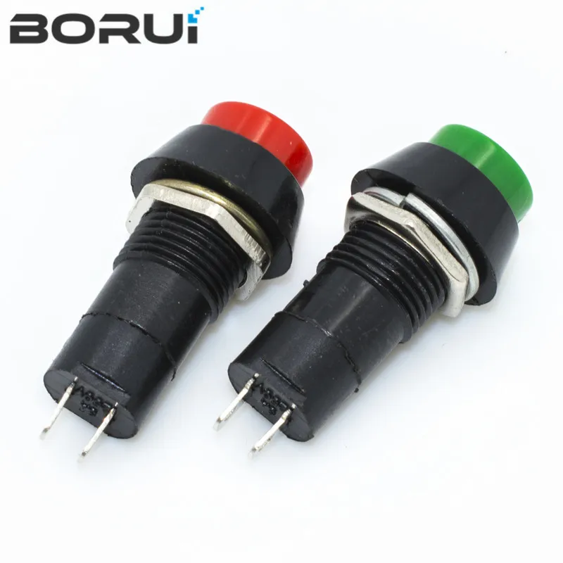 1pcs PBS-11A 12mm self-locking Plastic Push Button Switch Latching Switchs 1A 250V AC 2PIN PBS-11B