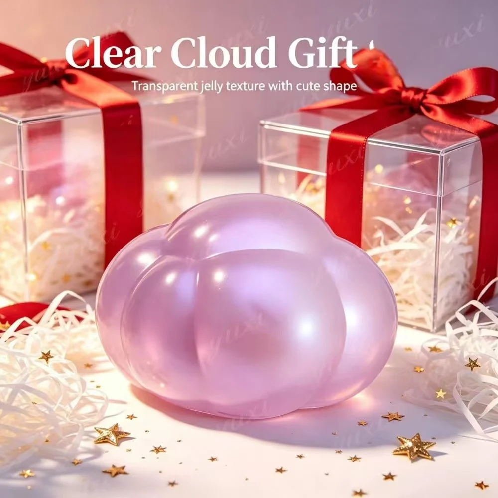 Kawaii Purple Cloud Squish Fidget Toy Soft Jelly Texture Birthday Festival Present Portable Desk Decompression Sensory Toy