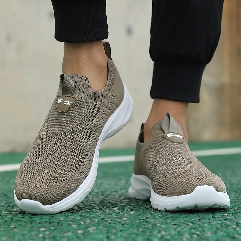 

Мужские дышащие вязаные лоферы, удобные кроссовки на весь день с мягкой подошвой, легкие спортивные крутые стильные уличные прогулочные туфли