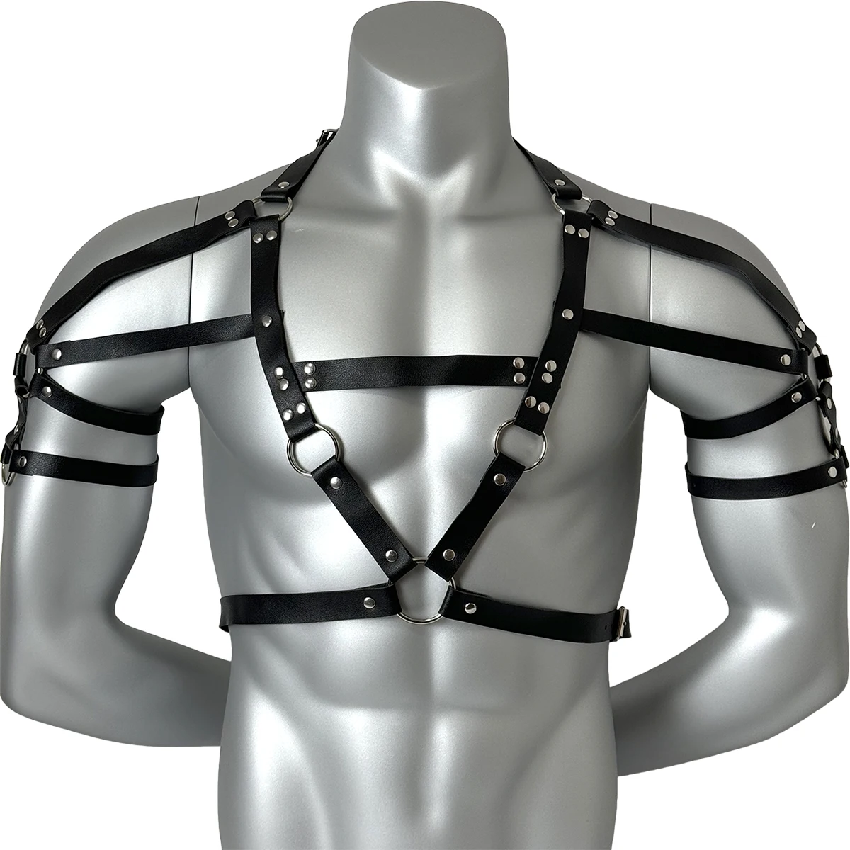 

Men's Harness PU Leather Chest Harness Body Bondage Shoulder Belt Men Erotic Gay Punk Club Costume Clothing coaplay Accessories