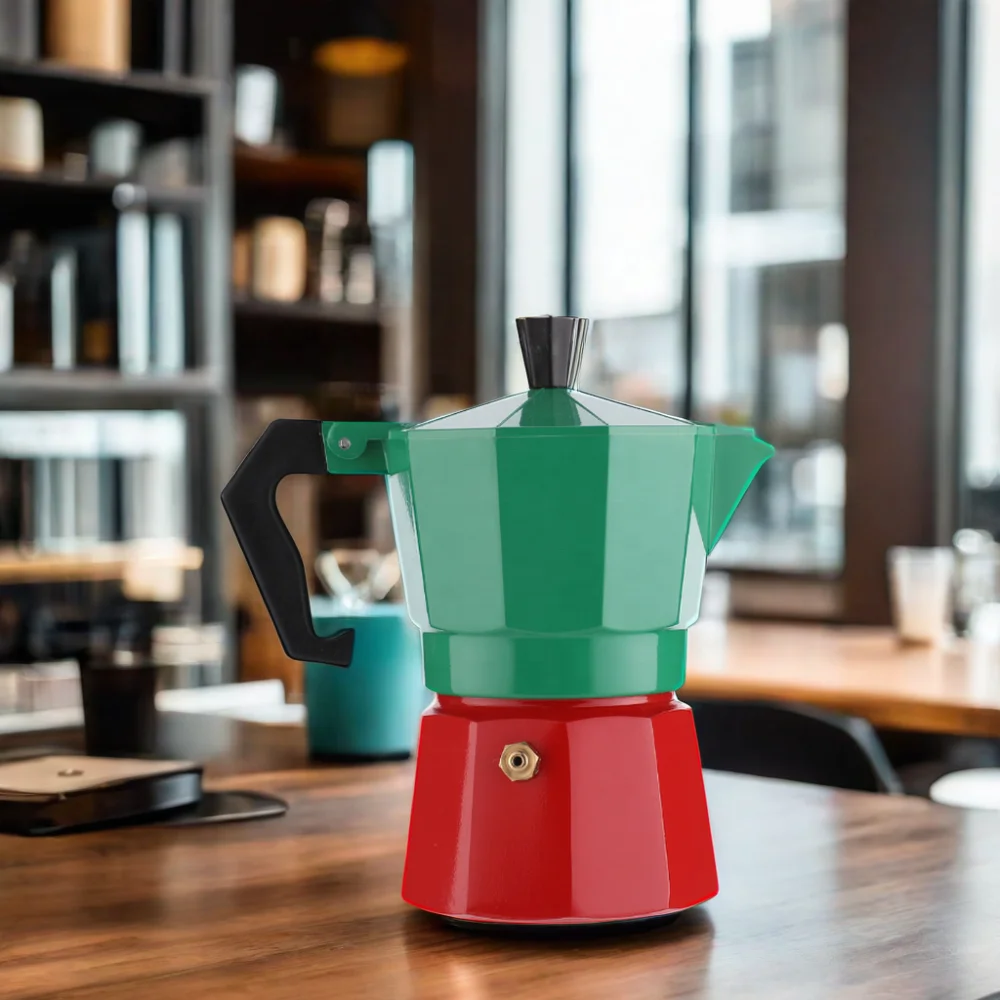 تصميم غلاية ألومنيوم لصانعة قهوة موكا الإيطالية الكلاسيكية عالية الجودة #4