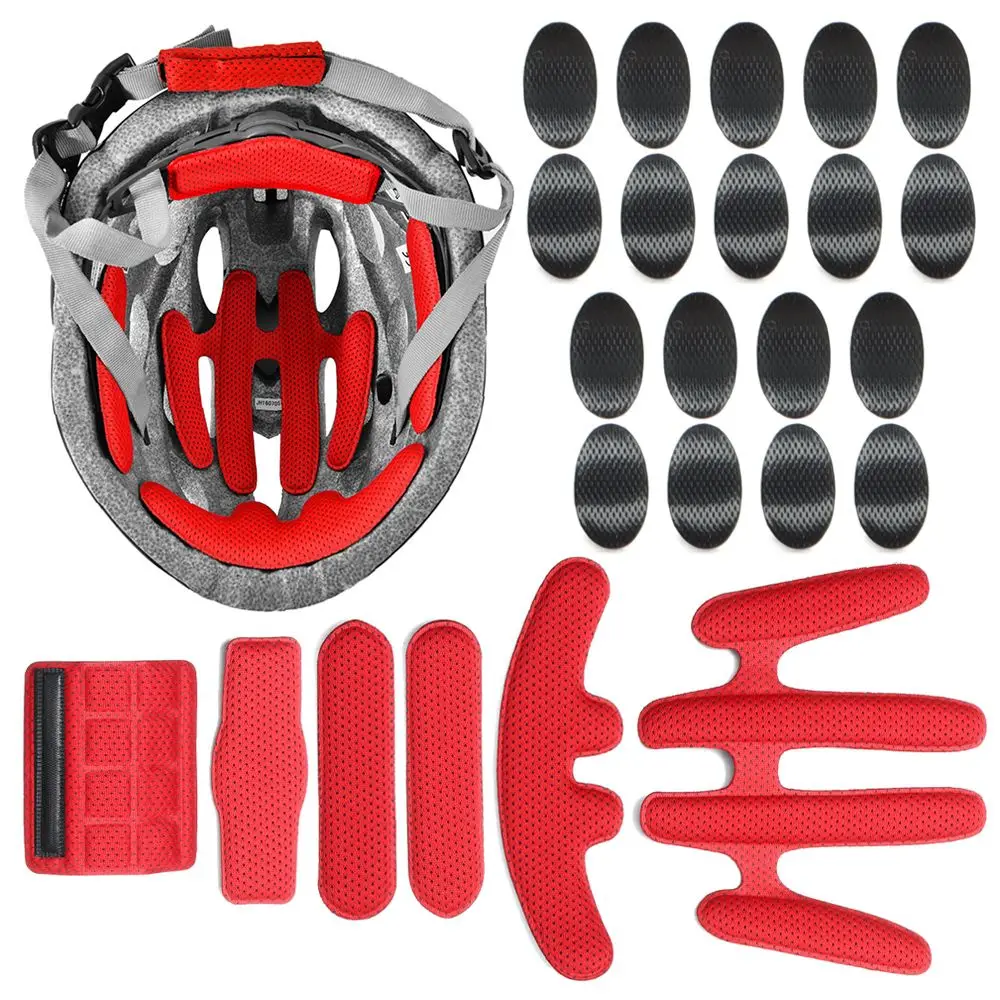 24pcs/set Cycling Sealed Universal Helmet Inner Padding Kits Replacement Foam Pads Set Protection Pad