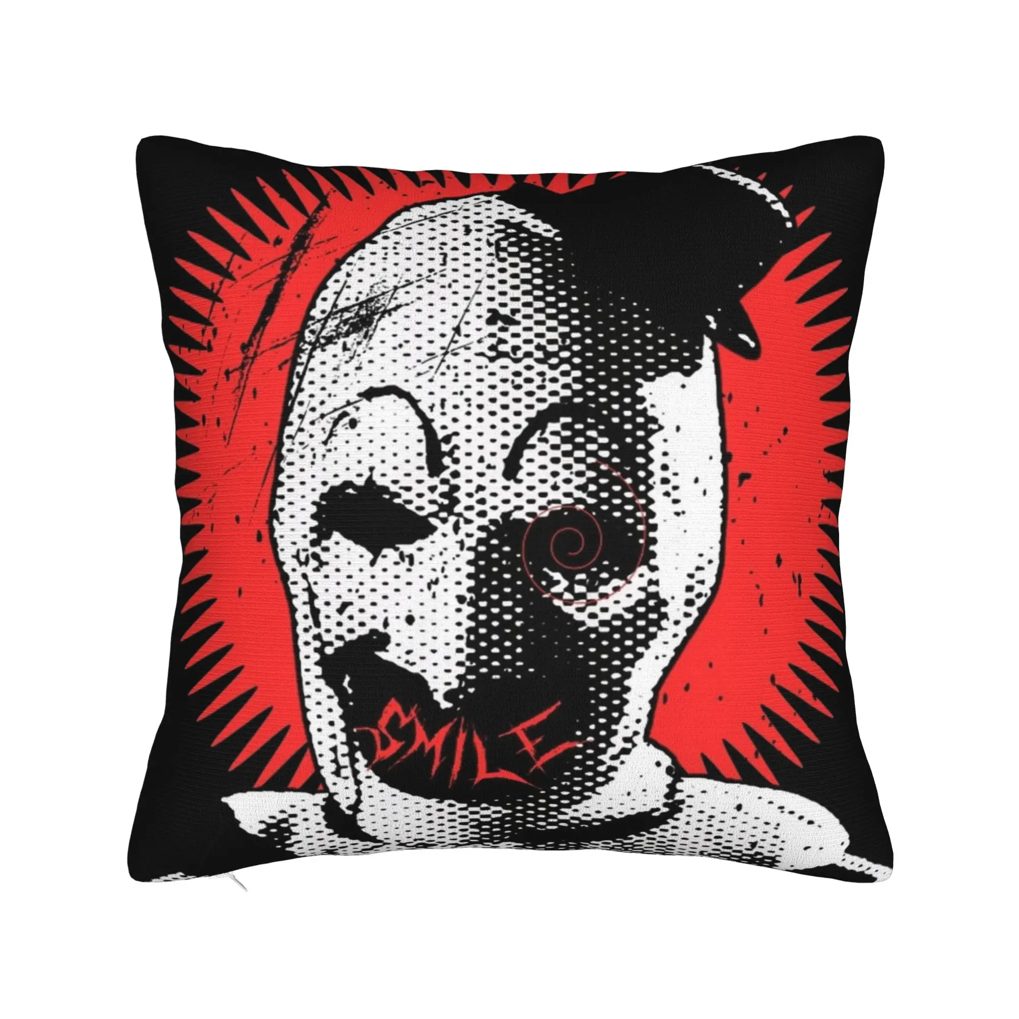 The Terrifier Screenprint Smile Art the Clown Pillowcase Printing Cushion Cover Decorative  Pillow Case Cover Bedroom 45*45cm