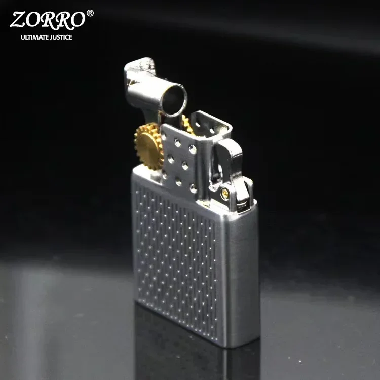 ZORRO Original Dual Fire Jet Windproof Cigar Lighter Sports Gas Kerosene Flint Movement Inflatable Liner DIY Tool Men\'s Gift