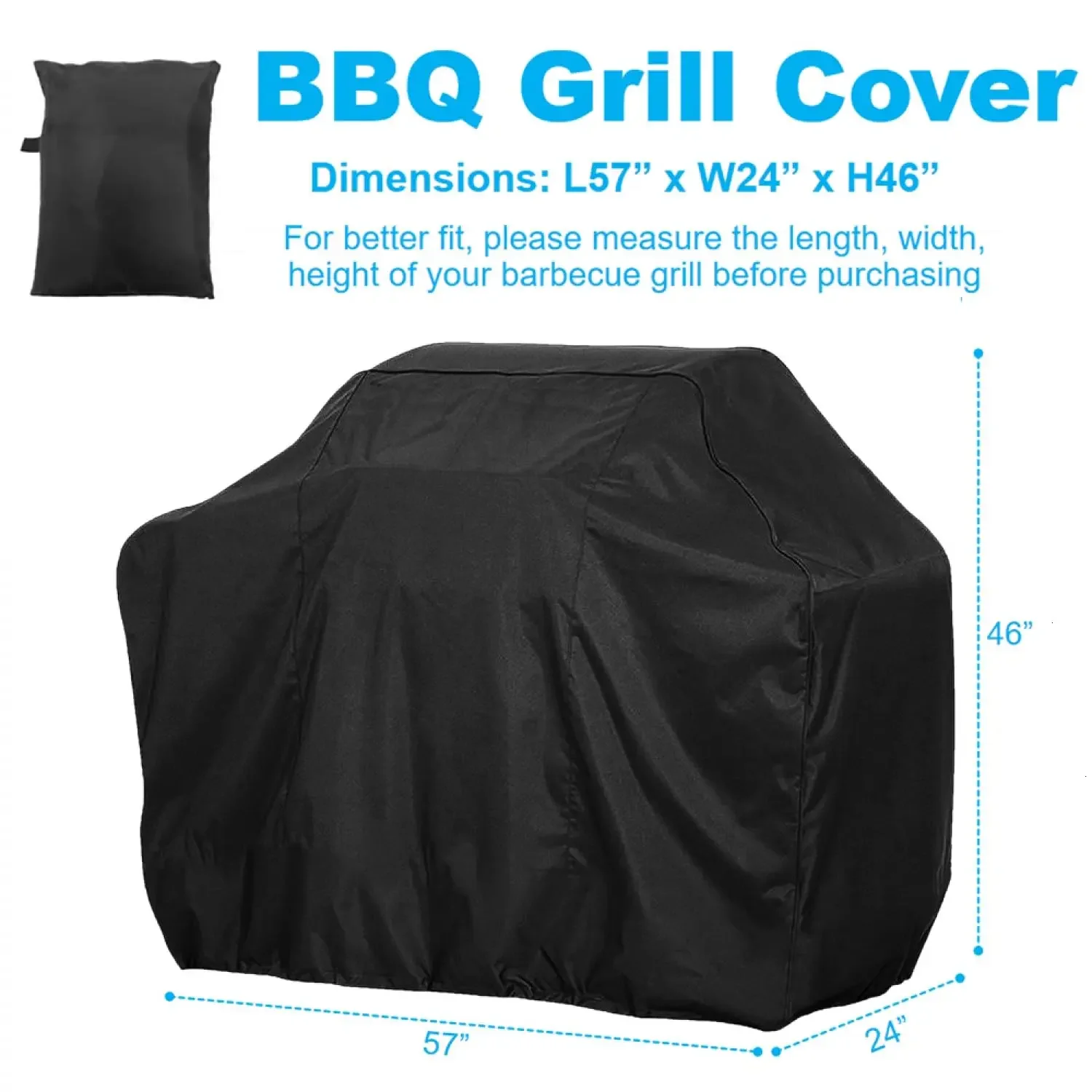 Weather Resistant Heavy Duty BBQ Grill Cover for Outdoor Grill Waterproof UV and Fade Resistant with Adjustable Straps for All