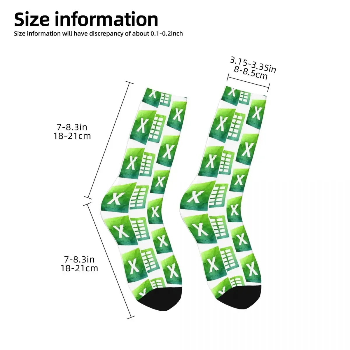 Watercolor Excel Logo Socks Harajuku Super Soft Stockings All Season Long Socks Accessories for Man's Woman's Birthday Present