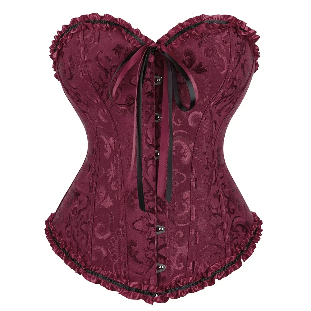 Gold Corsets for Women Vintage Flower Overbust Overbust Bustiers Top Corselet Sexy Victorian Halloween Costume Plus Size Korsett