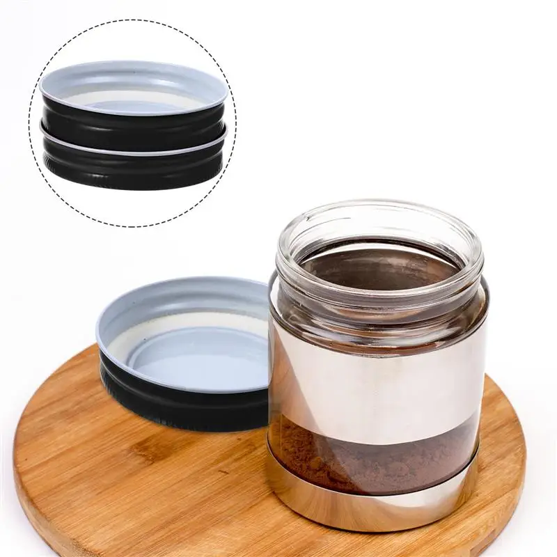 

12pcs Tinplate Cup Lid Sealing Metal Cap Leak Proof Tinplaste Lid Cup Lids Sealing Bottle Cap Kitchen Supply