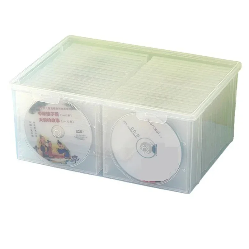 Transparent CD Storage Box Disc Comic Album Storage Organizer Dustproof Home DVD Storage Box Large Capacity Box With Snap Cover