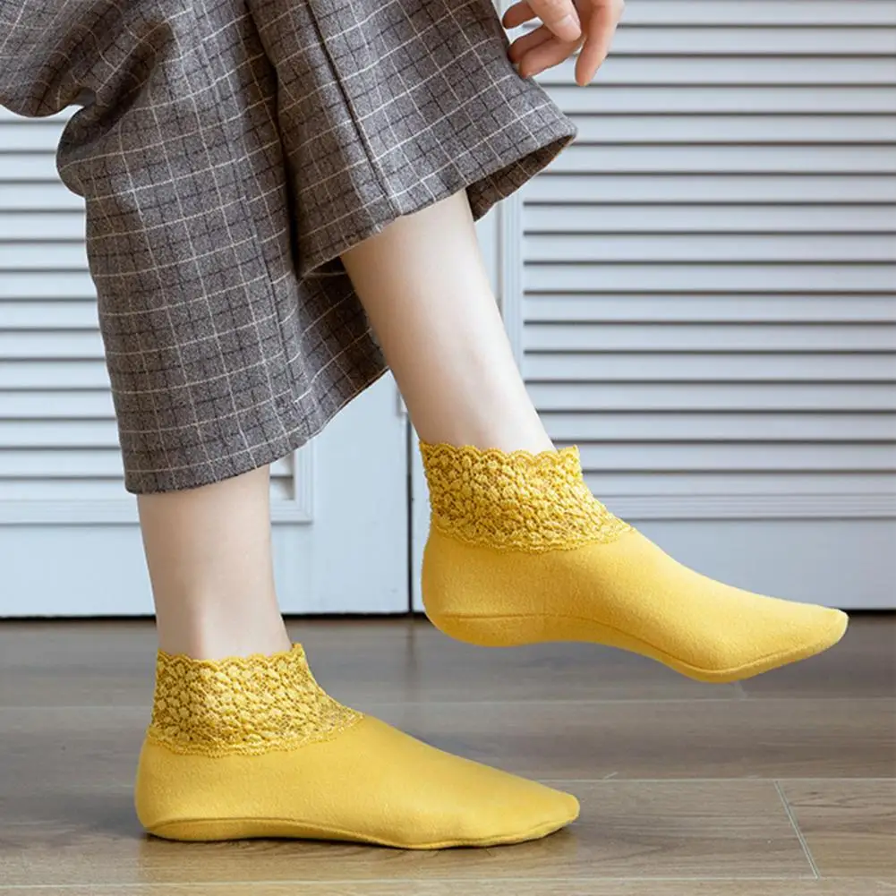 ถุงเท้ากันลื่นยาวถึงข้อเท้าสำหรับผู้หญิงถุงเท้าเล่นโยคะฟิตเนสกันลื่นทนของใช้ในครัวเรือน