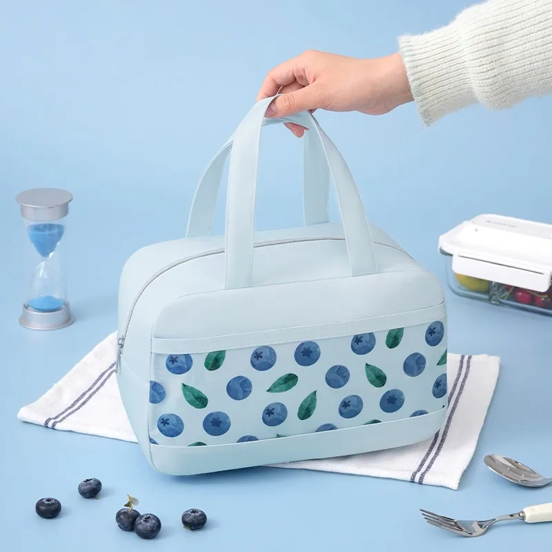 Neue Trendige Obstsalat-Lunch-Tasche, Isolierte Kühltasche mit Reißverschluss, Auslaufsichere Thermotasche für Schule, Büro, Essen, Lunchbox – Detail 2