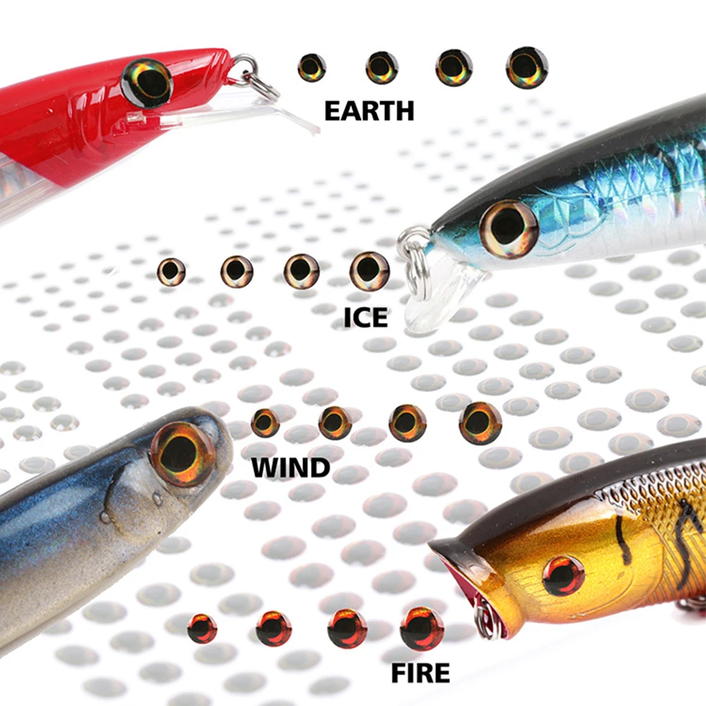 

336pcs 4D Fish Eyes Fishing Lure Making Fly Tying Material 3mm/4mm/5mm/6mm Fishing Lure Simulation Eyes For Fly Fishing ﻿