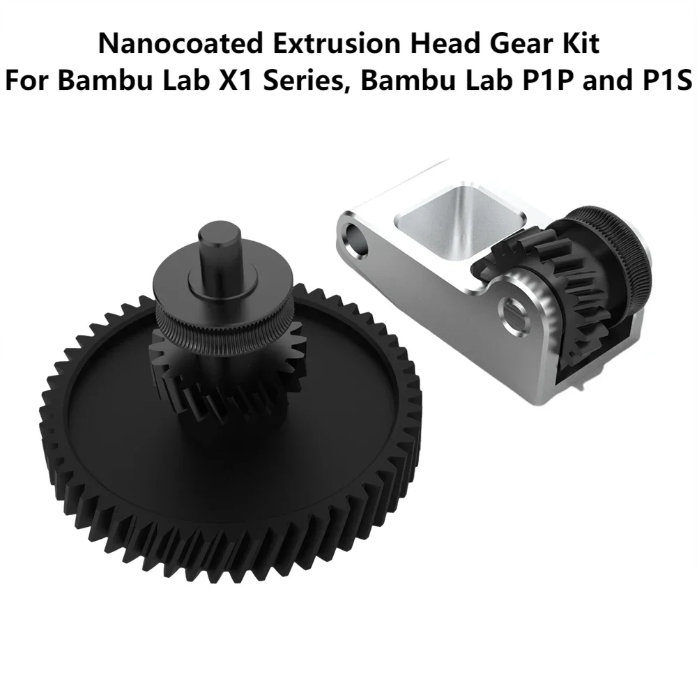 Extruder Gear for Bambu X1/P1P/P1S CNC Nano Coating Mold Steel Helical Gear Extrusion Head Gear POM Kit 3D Printer Accessories