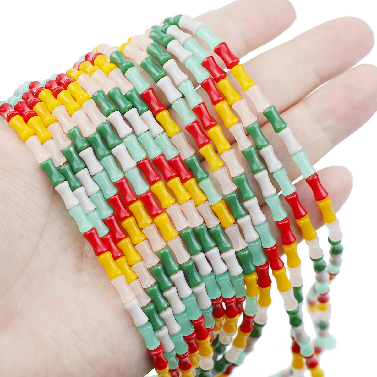 4x8 مللي متر 40-200 قطعة شكل الخيزران كريستال مختلط اللون الخرز فضفاض الفواصل لصنع المجوهرات Chamrs بها بنفسك Chamrs سوار إكسسوارات عقد