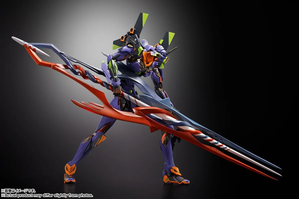 

In Stock Genuine BANDAI METAL BUILD EVA With The Spear of Gaius 30th EVANGELION 01 Figure Anime Action Model Toy