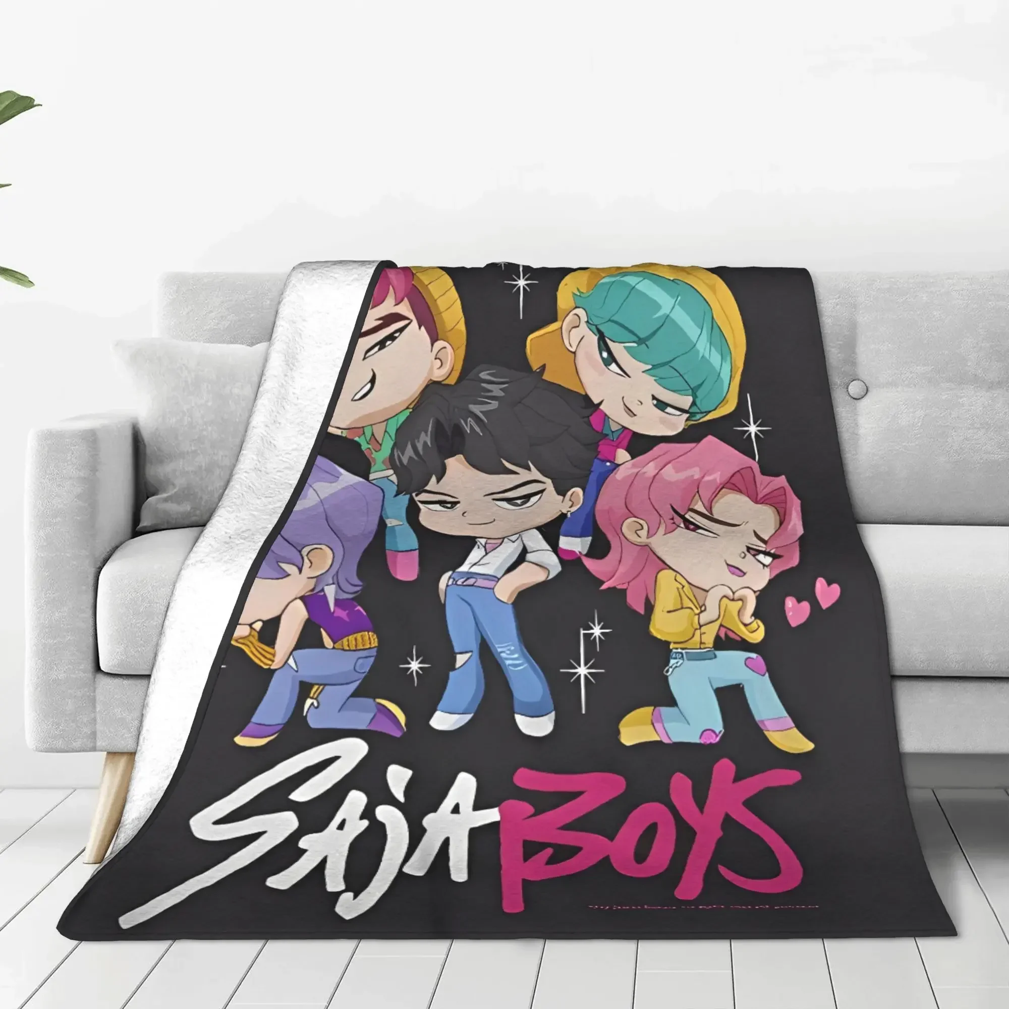 Manta de felpa muy cálida Saja Boys Soda Pop Kpop Demon Hunter para niños adultos dormitorio colcha de franela decoración acogedora