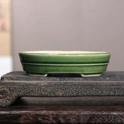 Creative Purple Sand Flower Pot Ceramic Bonsai Pot Retro Succulent Decorative Pot Round Pot Japanese Desktop Flower Pot LC646