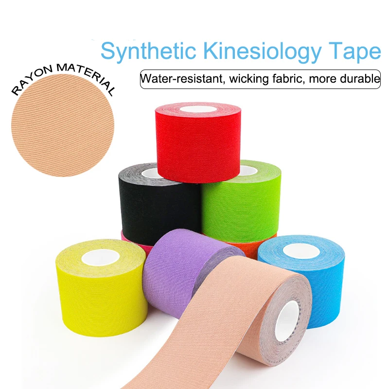 6 Rolls Kinesiology Athletic Tapes Breathable Cotton Sports Muscle Waterproof Relief Pain Stickers Bandage Support for Knee