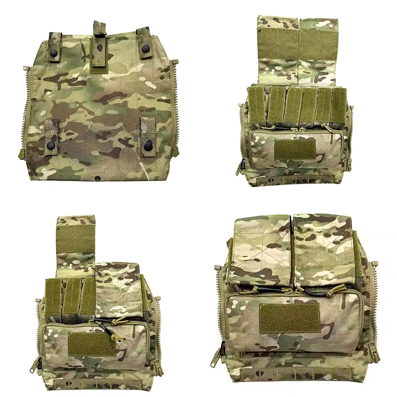 

Tactical Backpack Back Zipper Plate Bag, MOLLE Accessory Bag, Tactical Storage Bag Imported YKK Zipper BK/RG/MC/ATFG